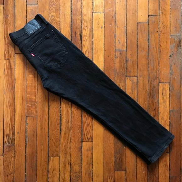 Levi's Jeans Levis 54 Womens Black Denim Straight Shorter Leg High